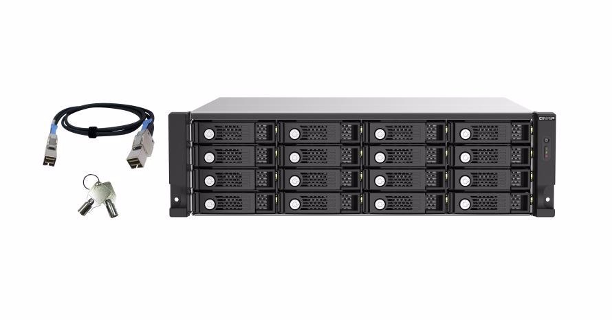 Qnap 16-Bay Sas 12GB/S Expansion Unit, SFF-8644 Mini-Sas HD Port(4), Rpsu, 5YR WTY