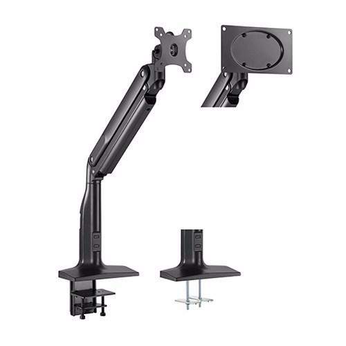 Brateck Single Monitor Select Gas Spring Aluminum Monitor Arm Fit Most 17'-43' Monitor Up To 18KG Per Screen VESA75x75/200x100/100x100