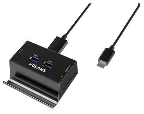 Volans Vol Uhb Alum-Usb-C-Usb-3.0-Hub-3P-Card-Reader