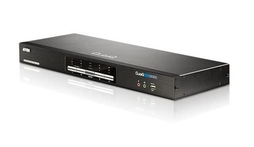 Aten 4 Port Usb Dual-View Dvi KVMP Switch With Audio And Usb 2.0 Hub - Cables Included [Cs1644a]