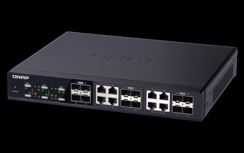 Qnap QSW-1208-8C: Twelve 10GbE SFP+ Ports With Shared Eight 10Gbase-T Ports Unmanage Switch, Nbase-T Support For 5-Speed Auto Negotiation , 2Y RTB