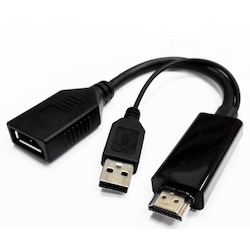 8Ware Hdmi To DisplayPort DP Male To Female With Usb (For Power) Adapter Cable