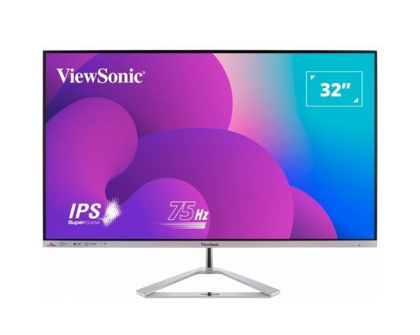 ViewSonic 32' Office Professional Stylish & Ultra Thin Bezel, SuperClear Ips 4MS, FHD, Hdmi, DP, Vga, Speakers, Low Energy 26W, VX3276-mhd-3 Monitor