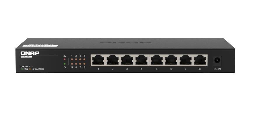 Qnap 8-Port Unmanaged Switch, 2.5GBPS Auto Negotiation, 2.5GbE(8), 2YR WTY