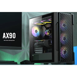 Antec Ax90 Atx, 2X 360MM Radiator Support, 3X 120MM Argb Fans Front 1X Argb Fans Rear Included. Mesh Tempered Glass Gaming Case