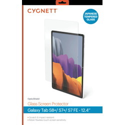 Cygnett OpticShield Samsung Galaxy Tab S8+/ Tab S7+/ Tab S7 Fe (12.4') Tempered Glass Screen Protector - (CY4020CPTGL), Superior Impact Absorption