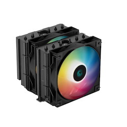DeepCool Ag620 Black Argb Dual-Tower Cpu Cooler, 2X 120MM Fan, 6 Copper Heat Pipes, Intel LGA2066/2011-v3/2011/1700/1200/1151/1150/1155 Amd Am5/Am4