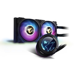 Gigabyte Aorus WF Cpu Aio Cooler 240 W/ LCD Display, Intel/Amd Socket,2 X 120MM RGB Fans, 3YR WTY