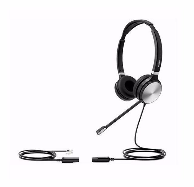 Yealink YHS36 Dual Wideband Headset For Ip Phone, Binaural Ear, RJ9 Headset Jack, Noise-Canceling Microphone, Hearing Protection, Leather Ear Cushions
