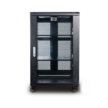 Serveredge 18Ru Fully Assembled Free Standing Server Cabinet - 600W X 1000D X 996H Includes:Lockable Front Glass DoorLockable Dual Rear Mesh Doors1 X 8 Way Pdu1 X 2 Way Roof Mount Fan Unit2 X Fixed SH