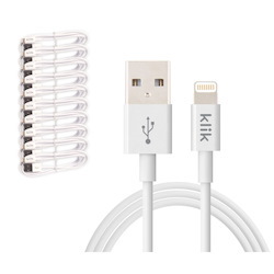 KL12WH10 Klik 1.2m Apple Lightning to USB Sync/Charge Cable White 10 Pack
