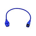 4Cabling Iec C14 To C15 High Temperature Power Cable Blue 0.5M