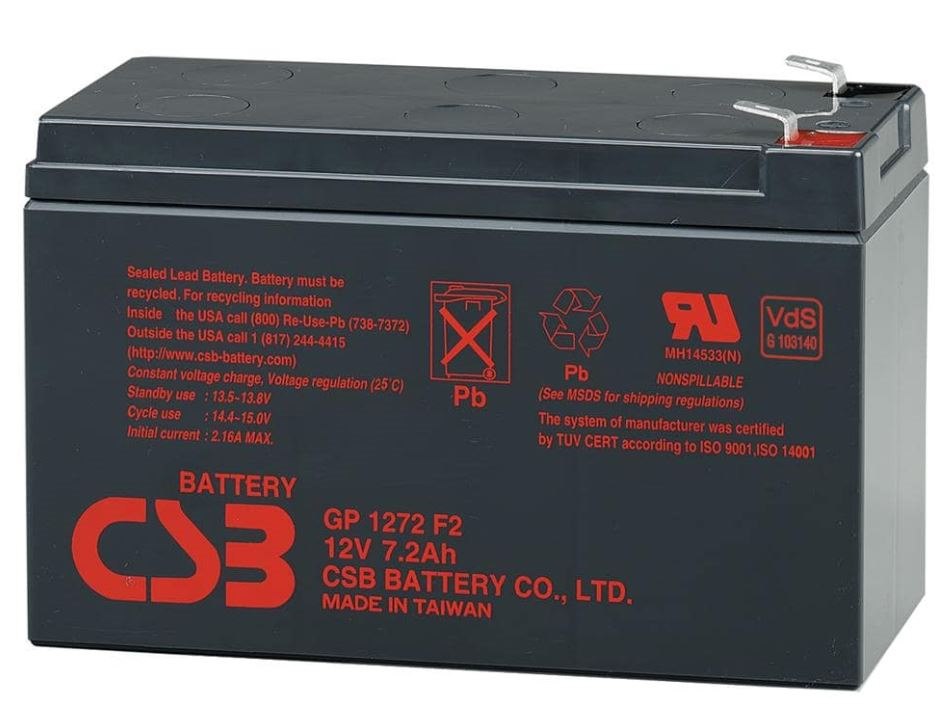 GP1272F2 CSB 12V 7.2Ah Battery F2 Terminal