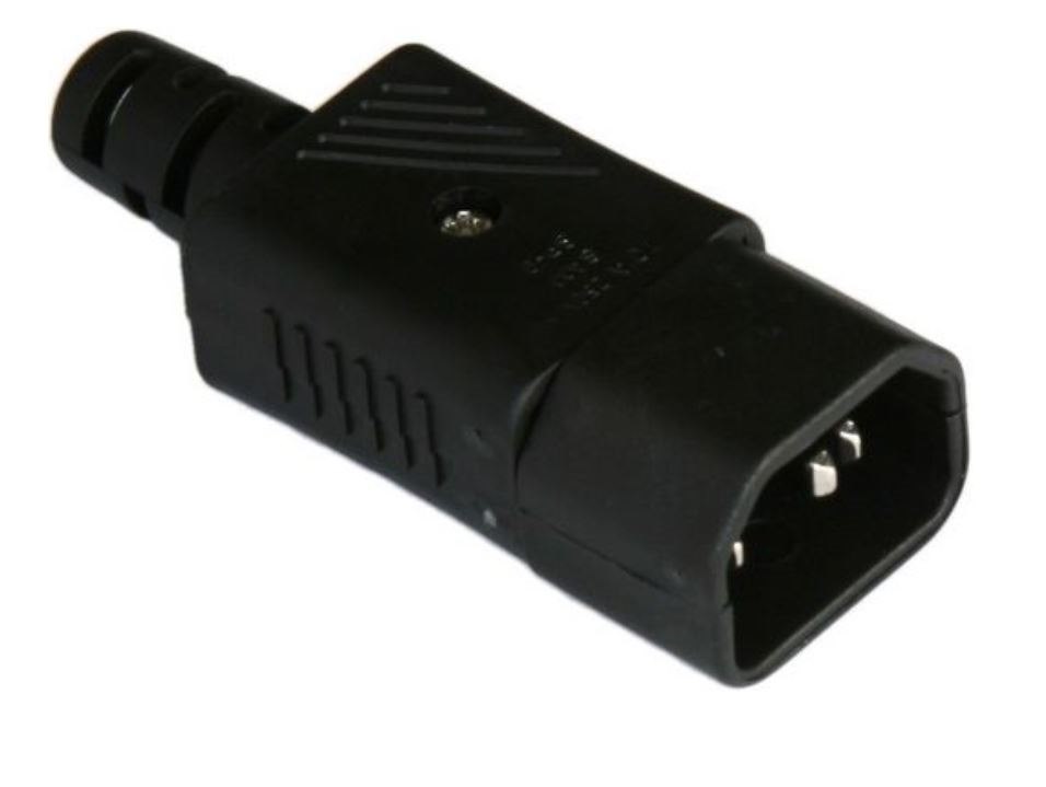 C14-RW - 10Amp Rewireable IEC C14 Male Plug Black