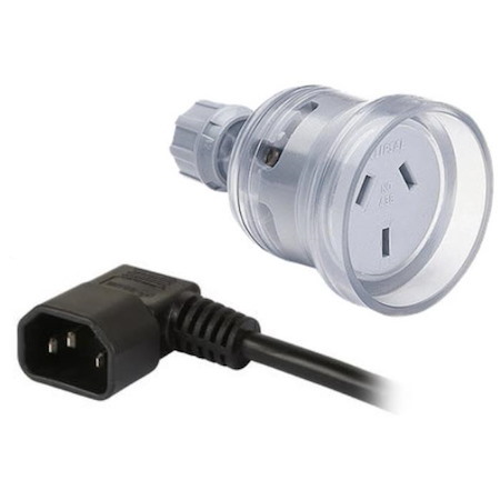 B14SA - Extension Power adapter IEC C14 Right Angled to Aus 10A GPO Socket 30cm