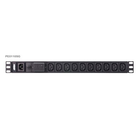 Aten 10 Port 1U Basic Pdu With Surge Protection, Supports 10A With 10 Iec C13 Outputs