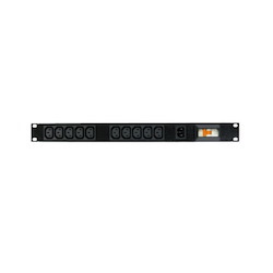 PDU-RPH1000 - PDU 10Amp Horizontal 1RU with IEC C13 outlets power strip & IEC C14 inlet. 10A Circuit breaker. Excludes cables