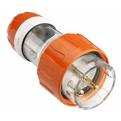 56P332-EO Clipsal Straight Plug IP66, 250V 32A - 3 Round Pins, Electric Orange