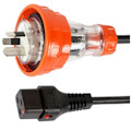 BDC31715OR-3 - IEC Lock Input Power Cable 15A IEC LOCK C19 to 15A Captive Screw-Lock Plug 3.0m