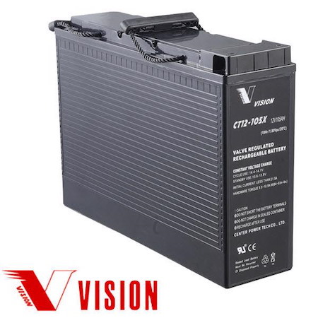 Vision Battery CT12-105X 12V 105 Ah CT Series (Front Terminal)