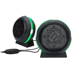 Enhance Gaming Accessory Power Enhance Usb Led Gaming Speakers w/In-Line Volume Control & Powerful 5W Drivers GRN