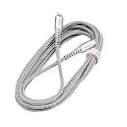 Ventev - ChargeSync Alloy Usb C To Apple Lightning Cable 10FT - Steel