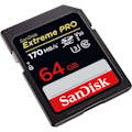 SanDisk Extreme Pro SDXC UHS-I Card C10, U3, V30, 4K UHD, SDSDXXY-064G-GN4IN 64 Go