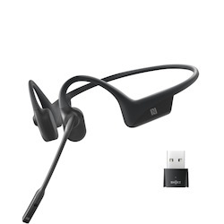 Shokz OpenComm Uc With Usb-A Dongle - Bluetooth Stereo Headset Noise Cancelling Boom Mic Bone Conduction - Water Resistant Ip55 - Cosmic Black