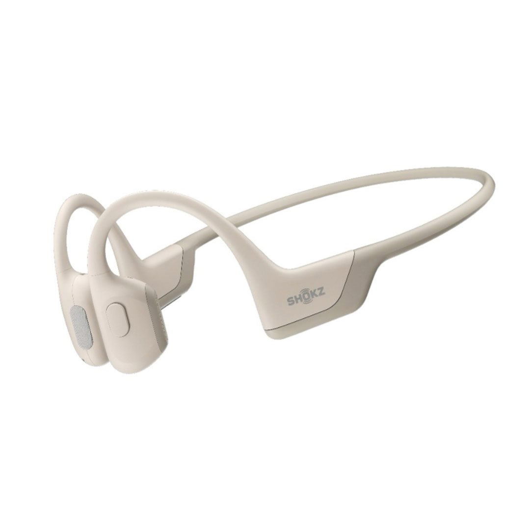 Shokz OpenRun Pro Bluetooth Headset Noise Cancelling Mic Premium Bone Conduction - Enhanced Bass - Water Resistant Ip55 - 10Hr Battery Life - Beige
