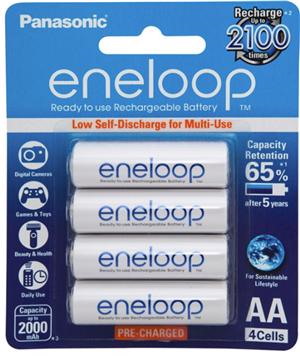 Panasonic Eneloop Aa 2000mAh Rechargeable Batteries 4 Pack