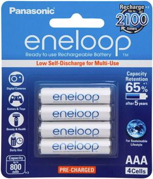 Panasonic Eneloop Aaa 800mAh Rechargeable Batteries 4 Pack