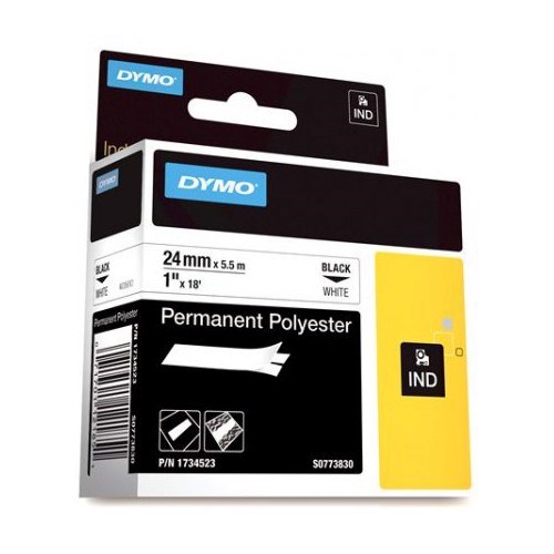 Dymo SD1734523 Permanent Polyester 24MM Black On White