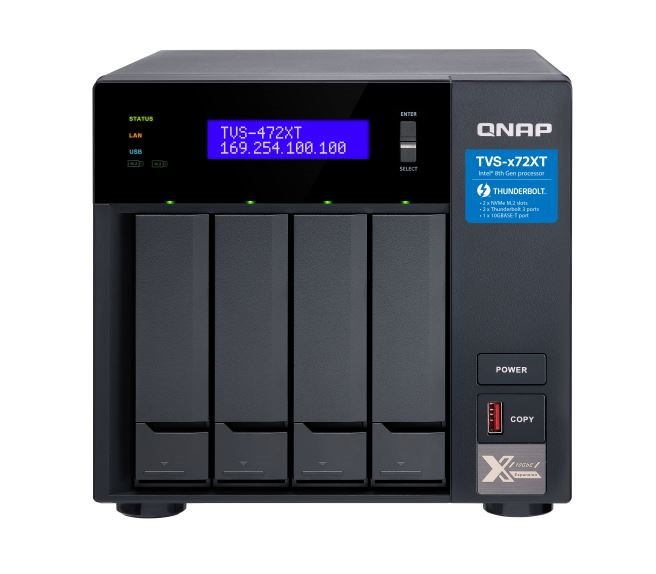 Qnap TVS-472XT-PT-4G 4-Bay Nas, Intel&Reg; Intel&Reg; Pentium 2-Core 3.1 GHz Processor, 4GB DDR4 Ram (Max 32GB Ram), 2Y WTY