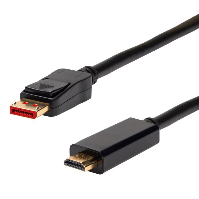 4Cabling 2M DisplayPort Male To Hdmi 2.0 Male Cable. 4K2K @60Hz. Black