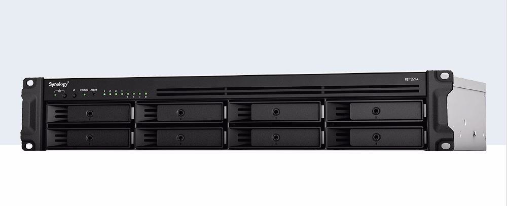 Synology RackStation RS1221+ 8 Bay Nas Amd RyzenTM V1500B Quad-Core 2.2 GHz 4G DDR4 Hot Swappable 2xUSB 3.2xExpansion Port 2U 4 X 1GbE 1X4-Lanex8 Slot