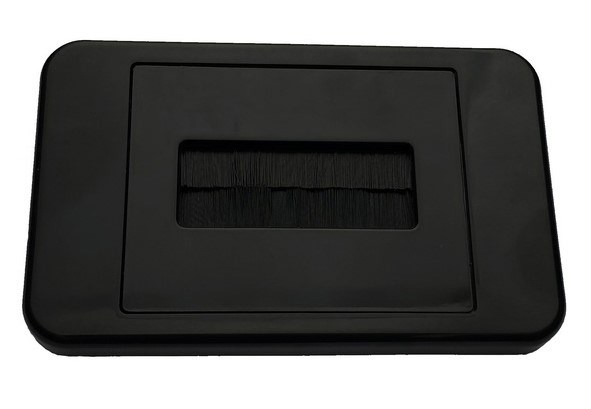 4Cabling Brush Wall Plate - Black