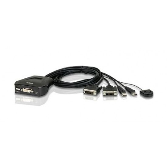 Aten (Cs22d-At) 2 Port Usb Dvi KVM Switch. Support Single Link