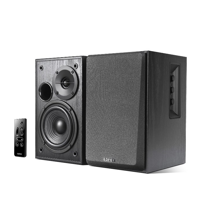 Edifier R1580MB - 2.0 Lifestyle Active Bookshelf Bluetooth Studio Speakers Black - BT4.0/3.5mm AUX/Dual Mic/4Inch Bass Driver/MDF Wooden Enclosure