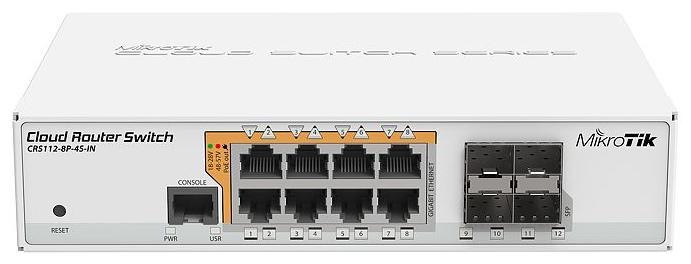 Mikrotik Crs112-8P-4S-In: 8 GbE PoE-out + 4SFP Desktop Switch