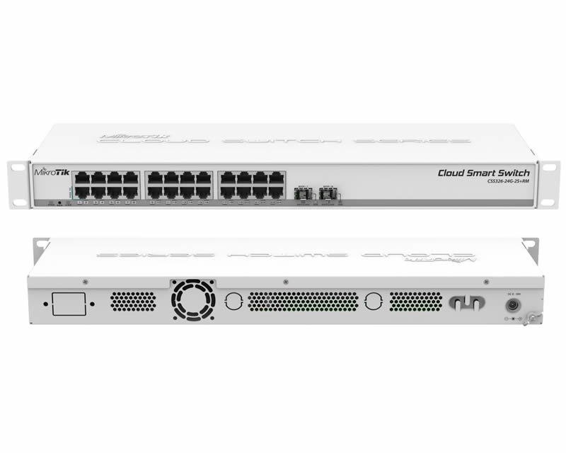 Mikrotik CRS326-24G-2S+RM: 24 Port GbE Rack Mounted Switch, 2SFP+ And routerOS