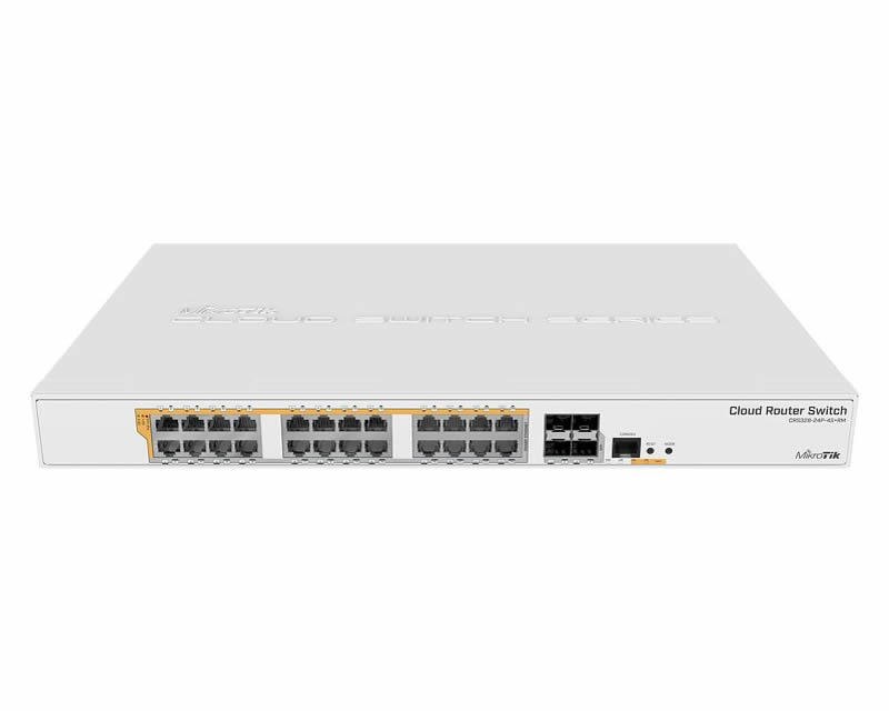 Mikrotik CRS328-24P-4S+RM: 24 GbEth With 802.3Af/At PoE-out, 4X 10G SFP+ 1U RM Case And Dual Boot