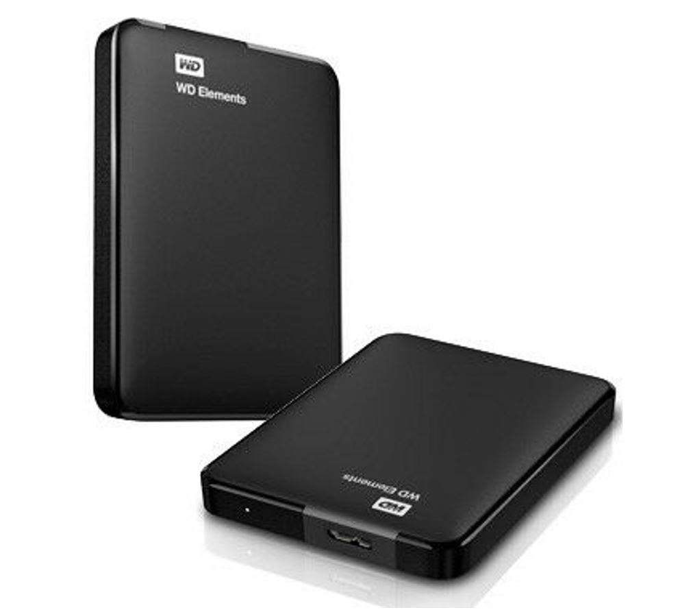 Western Digital WD Elements 5TB Usb 3.0 Portable External Hard Drive - Slim Light Durable Shock Proof Black Plug & Play NTFS For Windows 10/8.1/7 2YRS