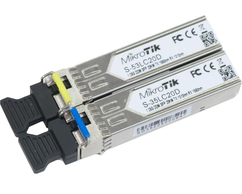 Mikrotik Pair Of SFP Modules, S-35LC20D (1.25G SM 20KM T1310nm/R1550nm) + S-53LC20D (1.25G S