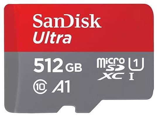 SanDisk Ultra microSDXC, Squac 512GB, A1, C10, U1, Uhs-I, 150MB/s R, 4X6, 10Y