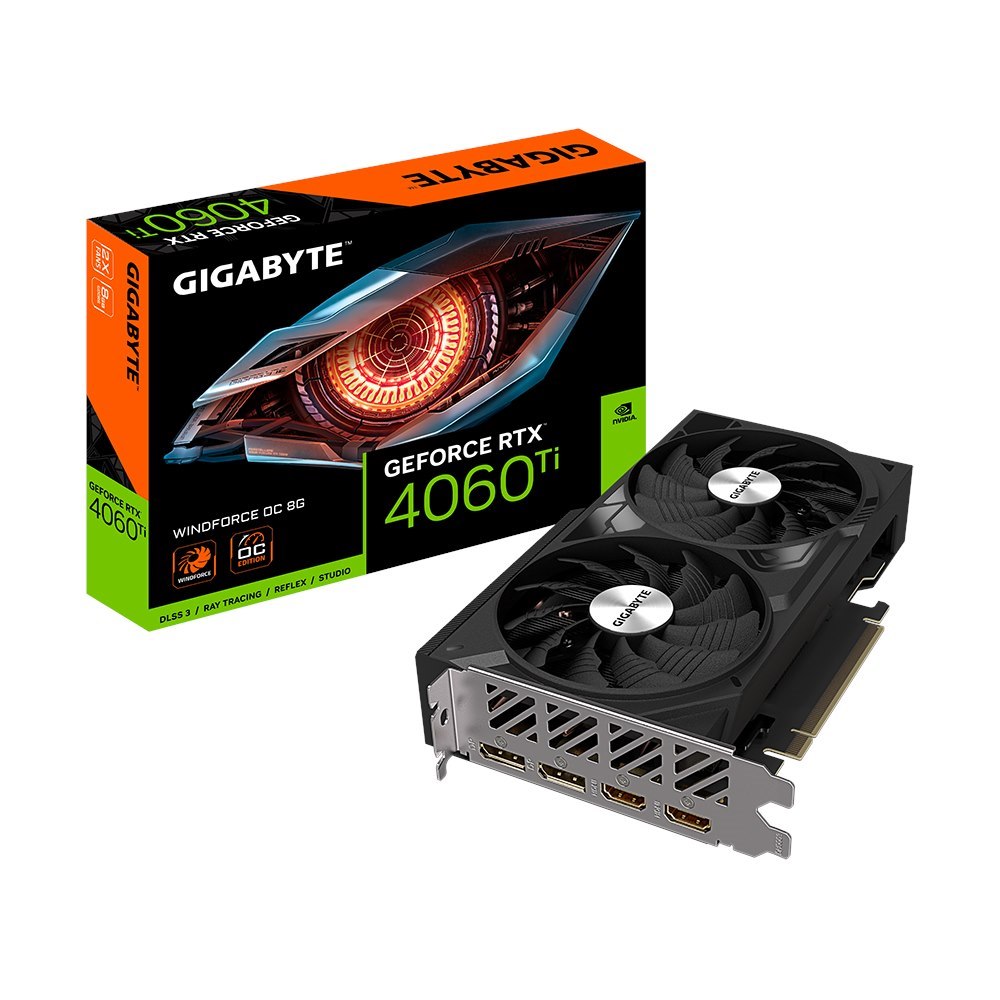 Gigabyte RTX 4060 Ti Gpu, PCIe 16, DP(2), Hdmi(2), 8GB GDDR6, Windforce Oc, 3YR