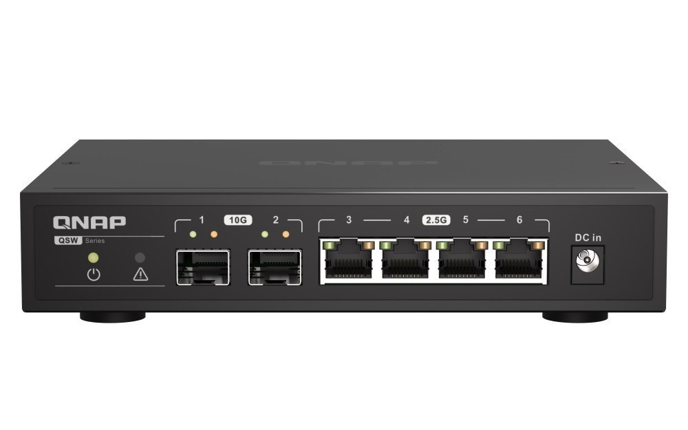 Qnap QSW-2104-2S, 2 Ports 10GbE SFP+, 5 Ports 2.5GbE RJ45, Unmanaged Switch, 2 Years WTY