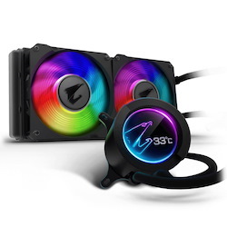 Gigabyte Aorus WF Cpu Aio Cooler 240 W/ Argb Display, Intel/Amd Socket,2 X 120MM RGB Fans, 3YR WTY