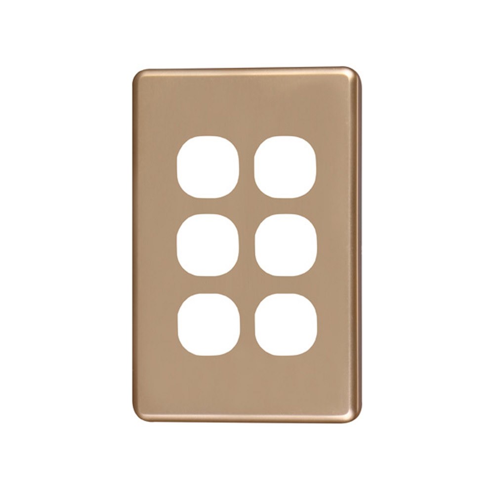 4Cabling 4C | Classic 6 Gang Switch Cover - Gold