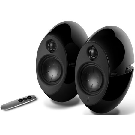 Edifier E25hd Luna HD Bluetooth Speakers Black - BT 4.0/3.5MM AUX/Optical DSP/ 74W Speakers/ Curved design/Dual 2X3 Passive Bass/Wireless Remote (LS)
