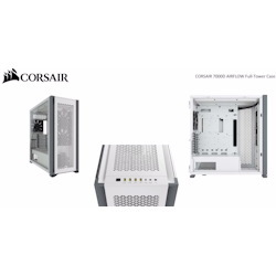 Corsair Obsidian 7000D Af Tempered Glass Mini-ITX, M-Atx, Atx, E-Atx Tower Case, Usb 3.1 Type C, 10X 2.5', 6X 3.5' HDD. White
